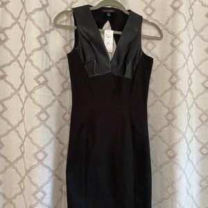 Banana Republic Faux Leather Sloan Black Dress